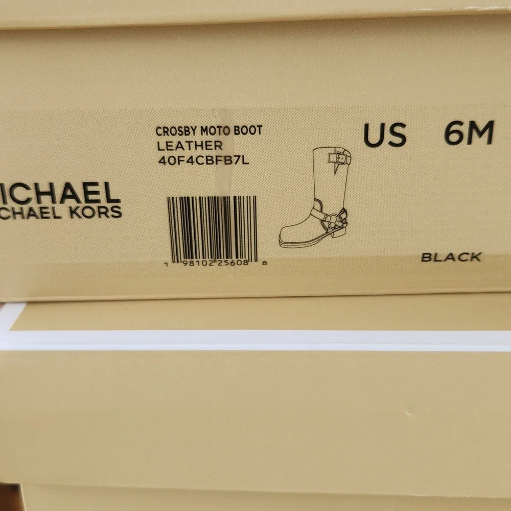 Michael Kors Black Moto Boots - Picture 2 of 4